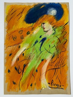 Pablo Picasso (Handmade) Mixed Media on Paper Painting signed and stamped