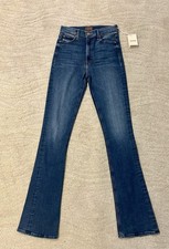 MOTHER woman's dark navy wash High waisted runaway denim jeans, SZ 27, BNWT 