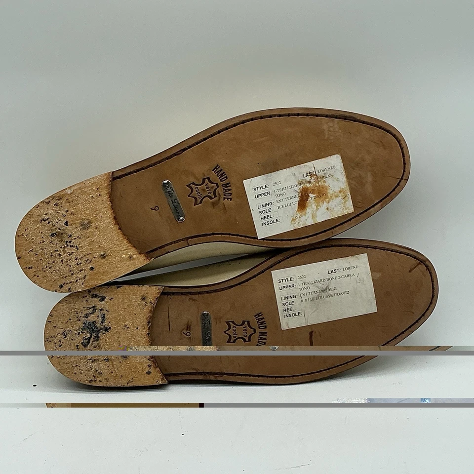 Zapatos sin cordones David Eden usados de cuero genuino/lagarto marfil talla 9 para hombre Foto 4 de 4