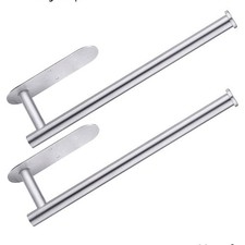 Stainless Steel Paper Towel Holder Wall/Cabinet Mount Silver 13in-2pc "New"