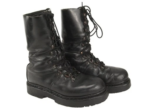 Austrian army Edelweiss Mountain boots Black leather paratrooper combat assault