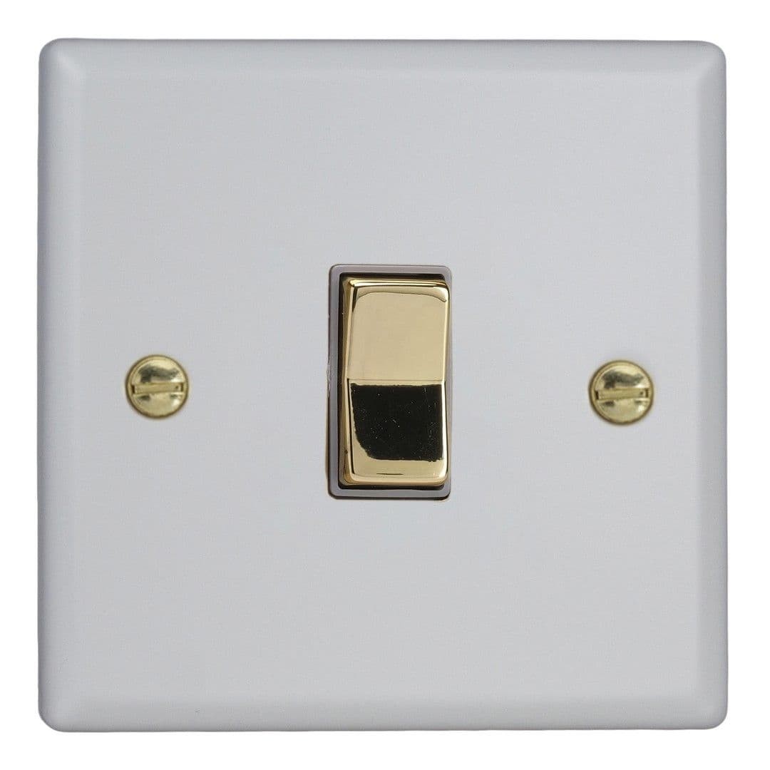 Varilight XYKR1V.MW Vogue Matt White 1 Gang 10A 2 Way & Off Retractive Switch