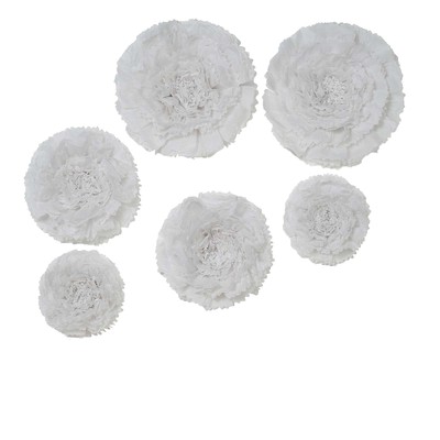 12 pcs 12'' 16'' 20'' Large Carnations Paper Tissue Flowers Wall Backdrop Party