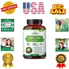 DIM 300 mg Per Capsule, 100 Count, Plus 10 mg BioPerine, Estrogen Balance, Ho...