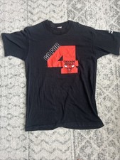 Vintage 90s Chicago Bulls Shirt Go For 4 Single Stitch Black T Shirt Large