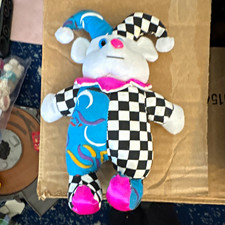 Plush Stuffed Clown Jester Doll Multicolor Soft Small cloud 9 vintage 1995 mint
