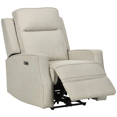 HOMCOM Poltrona Reclinabile Relax Elettrica con USB per Soggiorno Beige