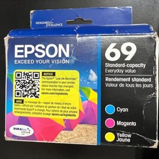 Genuine OEM Epson 69 T069520 Tri Color Inkjet Cartridge Pack Exp 12/26 2296/OB