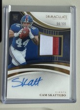 2025 Panini Immaculate Cam Skattebo RC /99 On Card Auto 3 Color Patch NY Giants