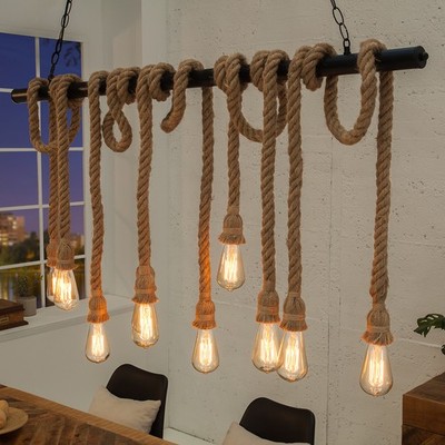 Maritime Hängeleuchte SEVEN SEAS II 120cm Seil Lampe Hängeleuchte Pendelleuchte
