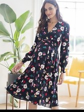 Seraphine Brand New Floral Wrap Maternity Nursing Dress Size 10 BNWT