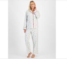 Charter Club Women Long-Sleeve Cotton Flannel Packaged Pajama Set