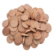 1 Inch Natural Wood Slices Unfinished Round Wood Coins, 60 per Pack