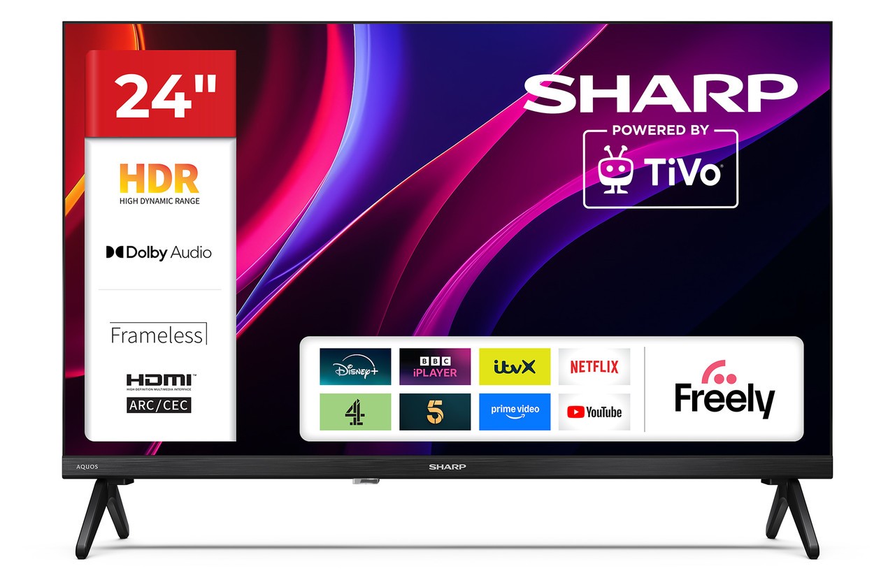 Sharp Smart LED TV 24HE2245K 24"" HD Ready HDR with Freely Service
