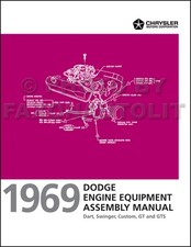 1969 Dodge Dart Engine Assembly Manual Swinger Gt Gts 170 225 273 318 340 383