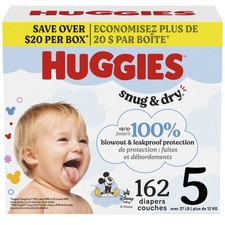 Huggies Snug  Dry Baby Diapers, Size 5, Fragrance-Free, Leak Lock Protection,