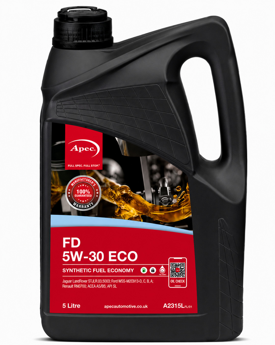 APEC FD 5W-30 ECO Fully Synthetic Engine Oil 5L | ACEA A5/B5, A1/B1 WSS-M2C913-D