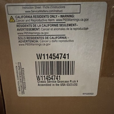 Whirlpool W11454741 Washer Gearcase Pack Silver Metal Replacement Part