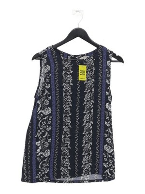 Loft Damen Top S blau geblümt Polyester mit Viskose ärmellos Rundhals Basic
