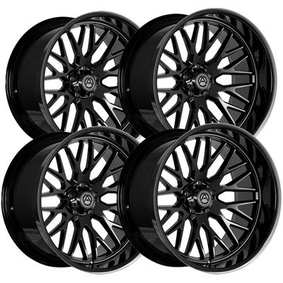 (Set of 4) Artem Off-Road A206 Novus 24x12 8x6.5'' -44mm Gloss Black Wheels Rims