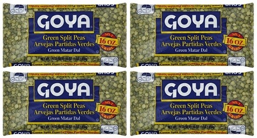 Pack de 4 Guisantes/Arvejas Partidas Verdes Verde Goya
