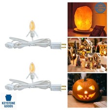 C7 Christmas Light Cord Set 120V LED Bulbs E12 Warm White 6Ft Blow Mold