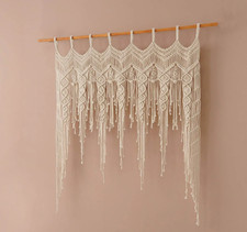 Hanging Macrame Valance Boho Window Treatment Tassel Curtain Window Curtain