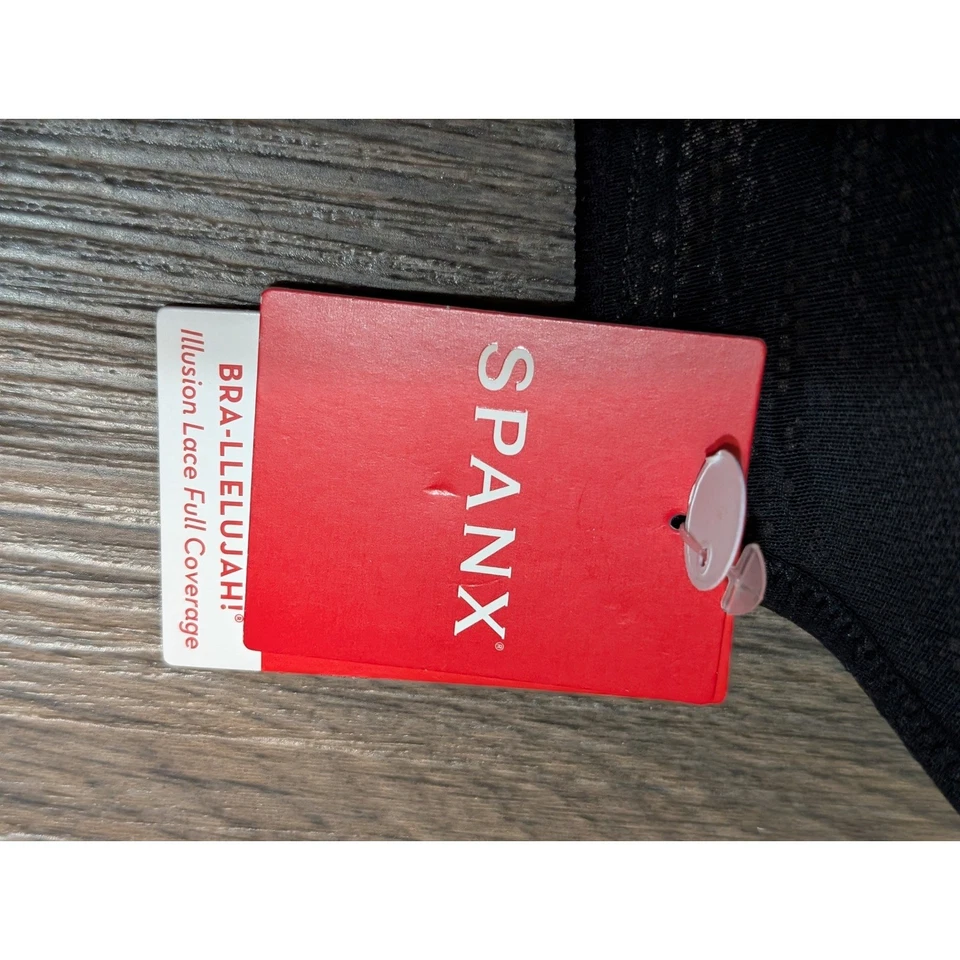 Sujetador SPANX-Lleujah Illusion Sujetador Cobertura Completa de Encaje $82 34D Sujetador Negro 30061R Foto 3 de 4