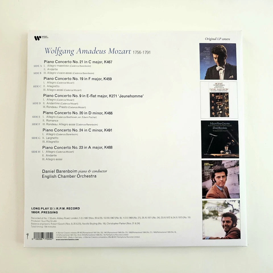 Mozart - Piano Concertos: Nos. 9, 19, 20, 21, 23, & 24 / Barenboim (180g, 4xLP) - Bild 2 von 4