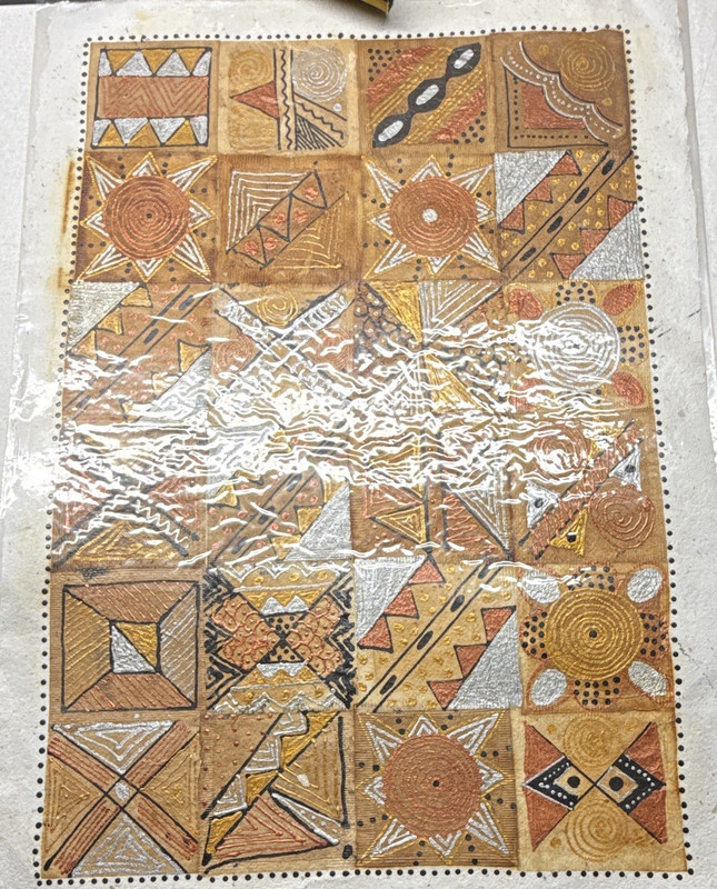 Iziko Lo Lwazi Original T-Bag Art Paper Beige 24" Geometric Pattern