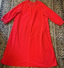 Vintage Vanity Fair Red Zip Front Robe Housecoat Size 3XL Made in USA Ruffles