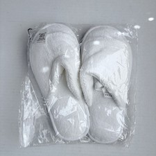 New Pottery Barn White Open Toe Slip On Slippers Size Small