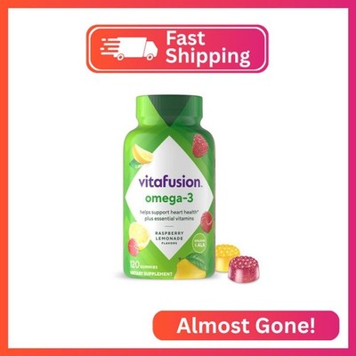 Vitafusion Omega-3 Gummy Vitamins, Berry Lemonade Flavored, Heart Health Vitamin