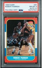1986 Fleer Robert Parrish Signed Basketball Card #84 PSA 8 DNA 10 Auto Certified