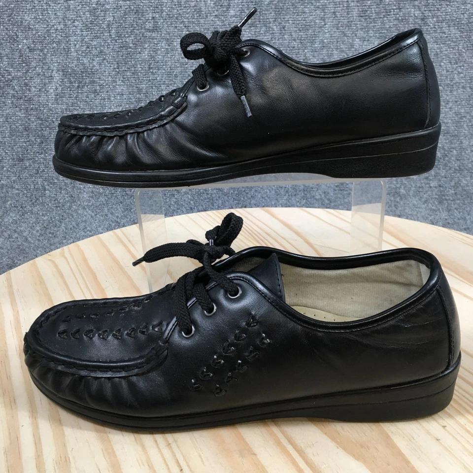 Zapatos Softspots Mujer 11 Estrechos Negros Bonnie Lite Oxford Cuero Con Cordones Informales Foto 2 de 4