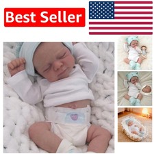 Lifelike 20-Inch Full Body Silicone Baby Doll with Closed Eyes - Gentle Playmate