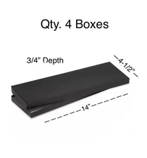 NECK TIE GIFT BOXES (Qty 4) 14” x 4-1/2” x3/4” Black Sheen Finish Top & Bottom