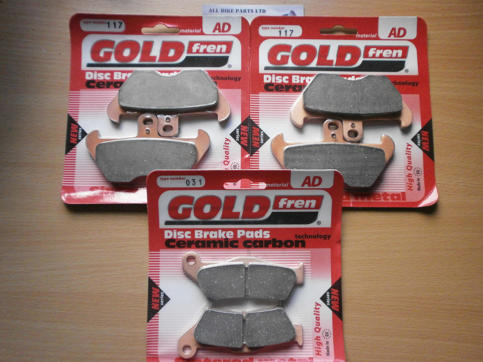 GOLDFREN FRONT & REAR BRAKE PADS (3x Sets) For BMW R1100 GS (19981999