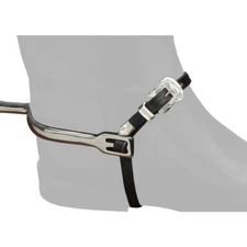 EquiRoyal Silver Buckle Leather Spur Straps - Sold as a pair