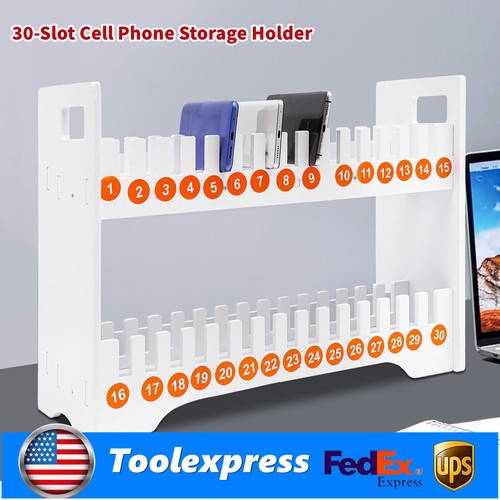 30 Slots Cell Phone Storage Organizer Holder Rectangular Phones Cabinet USA