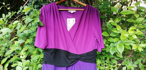 RONNI NICOLE: 2-TONE PURPLE & BLACK BODYCON DRESS SIZE 18 - NEW WITH TAGS - Picture 4 of 12