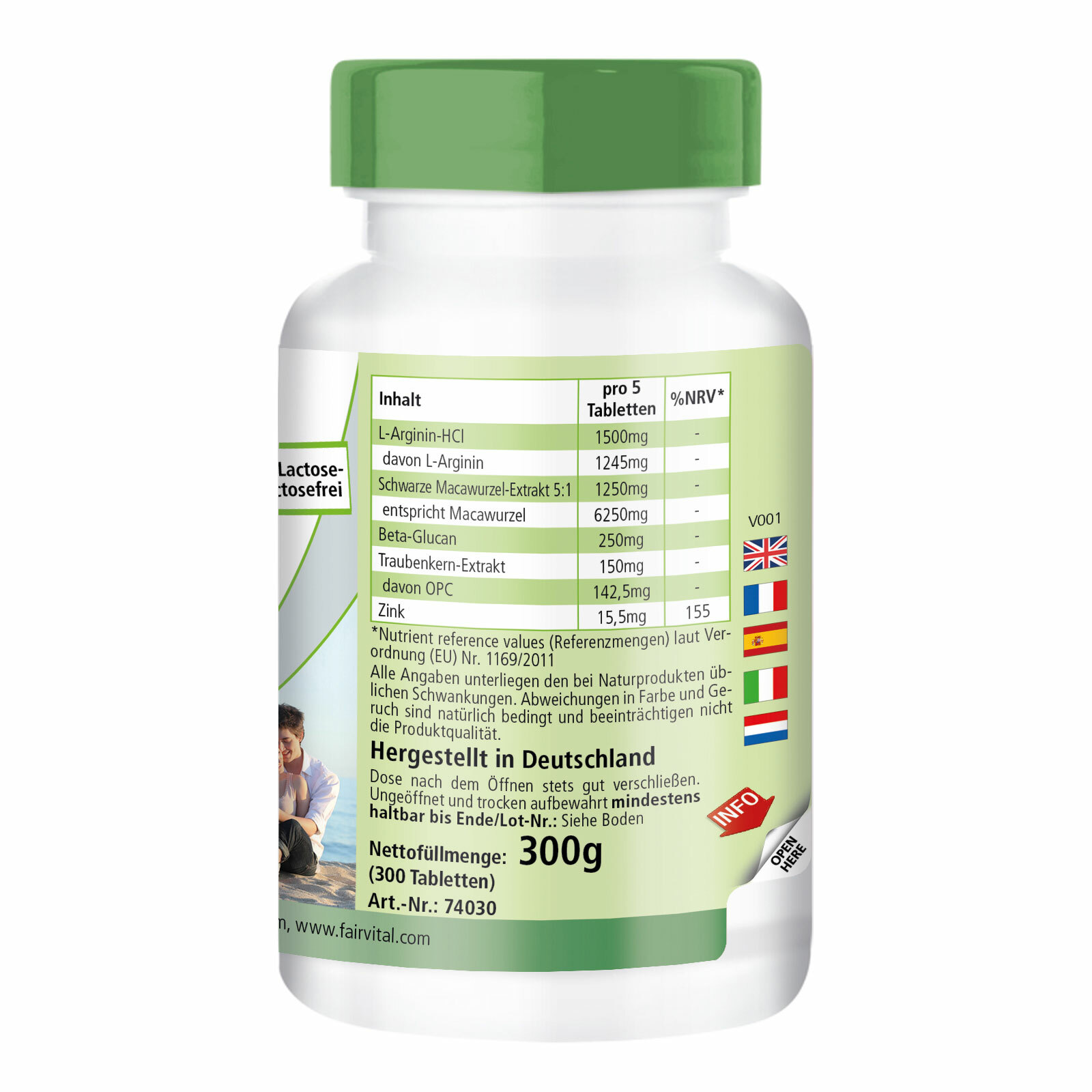 LArginin mit Maca 300 Tabletten mit BetaGlucan, OPC und Zink