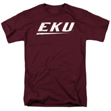 Eastern Kentucky University Adult T-Shirt Distressed Primary Logo, Maroon, S-3XL