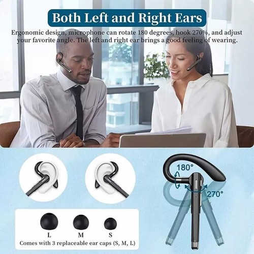 2024 Trucker Wireless Mic Ear Hook Bluetooth Noise Cancelling Headset Earpiece - Photo 11 sur 26