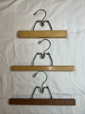 Lot of 3 Vintage Wood Pants/ Skirt Clamp Hangers One 9    Two 11 Inch Hangers