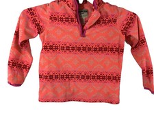 OSHKOSH BGOSH GIRLS 6X PULLOVER FLEECE JACKET Pink Red 1/4 Zip