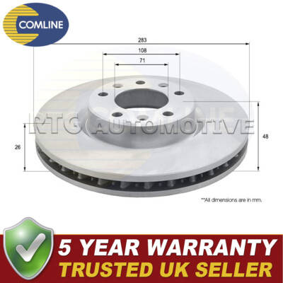Comline Front Brake Disc Fits Peugeot 308 SW 1.2 1.5 HDi 1.6 2.0 #2 9803918180
