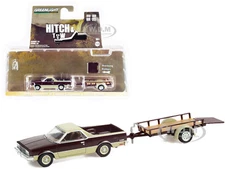 1984 CHEVROLET EL CAMINO CONQUISTA & UTILITY TRAILER 1/64 CAR GREENLIGHT 32240 B