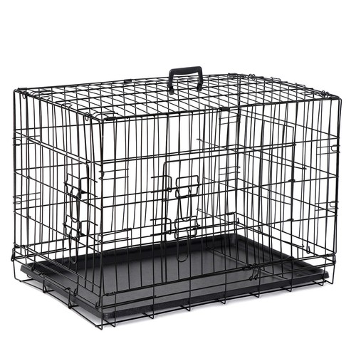 30" Hundekisten faltbar Metall Haustierkäfig Zwinger mit Doppeltür & Tablett schwarz Hundestall - Bild 11 von 12