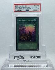 YUGIOH CP03-EN005 DARK WORLD LIGHTNING SUPER RARE HOLO FOIL PSA 9 MINT #28623234